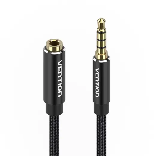 TRRS 3.5mm Male to 3.5mm Female Audio Extender 1m Vention BHCBF Black Photo