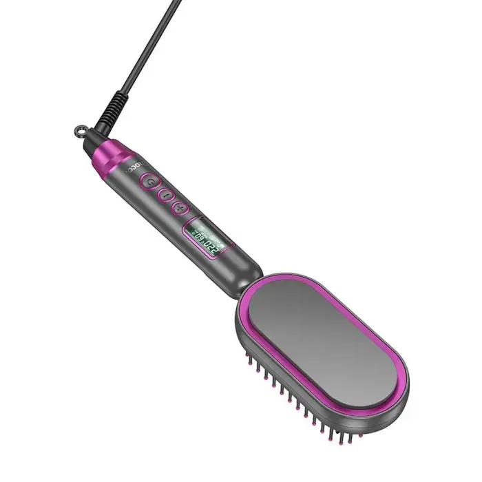 Hair straightener Hoco with comb and digital display HP44 rose red Foto 3