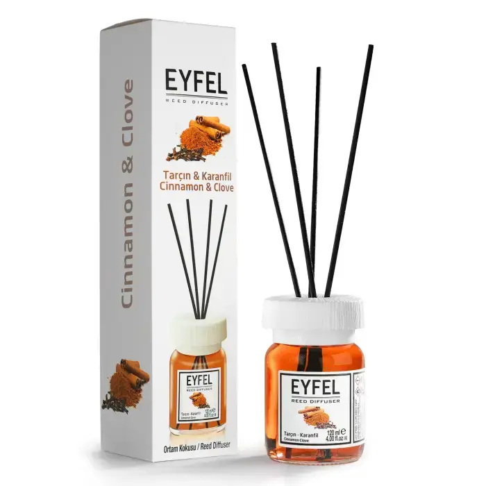 EYFEL Cinnamon Clove – Reed Diffuser with Sticks, 120 ml