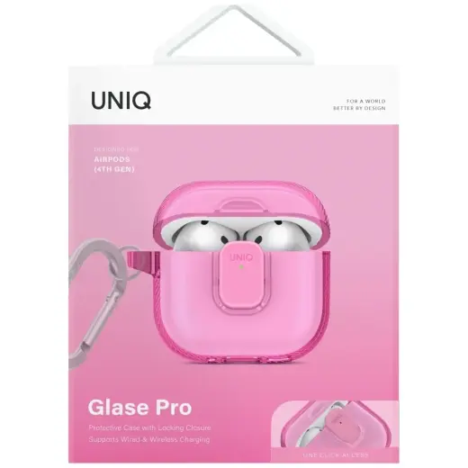 Case UNIQ Glase Pro for AirPods 4 Lock    Case pink Photo