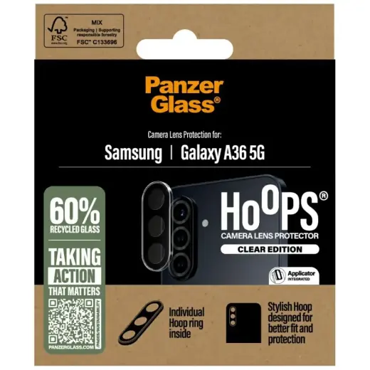 Szkło hartowane na obiektyw PanzerGlass   Hoops Lens Protector do Samsung Galaxy A36 5G przezroczysty Foto 4