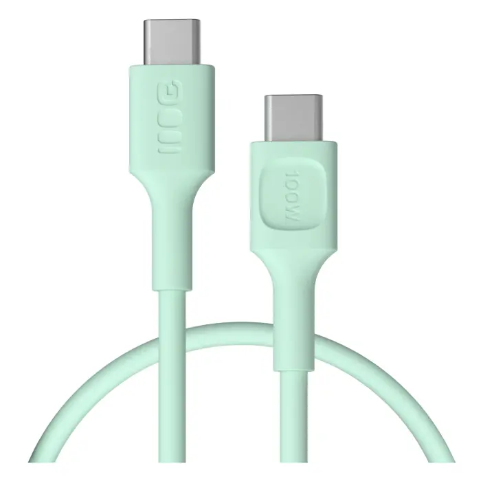 Green Cell PowerFlex data transfer and charging cable | USB-C to USB-C | 100W | 0.3m | green