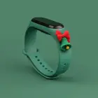 Strap Xmas for Xiaomi Mi Band 3 / 4 Christmas Silicone Strap Bracelet with Bell - Dark Green Foto 2
