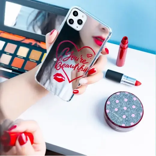 Kingxbar Angel mirror case decorated with original Swarovski crystals iPhone 11 Pro Max transparent Photo