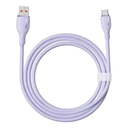Baseus Pudding провод для передачи данных и зарядки | USB-A на USB-C | 100W | 2m | фиолетовый Фото num