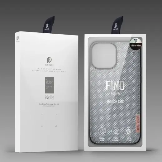 Dux Ducis Fino case covered with nylon material for iPhone 13 Pro Max gray Photo