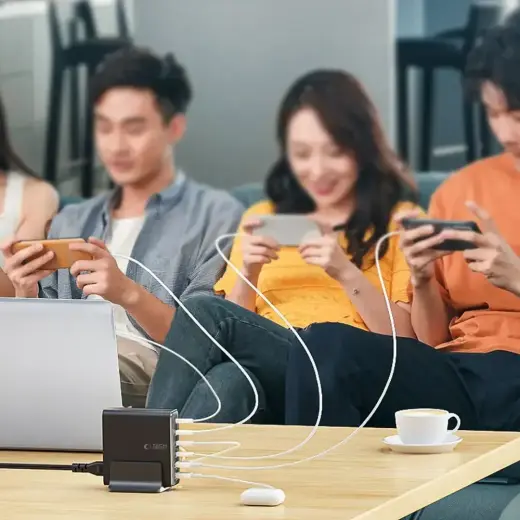 TECH-PROTECT DC160W-GAN 6-PORT DESKTOP CHARGER PD 160W / QC3.0 BLACK Фото num