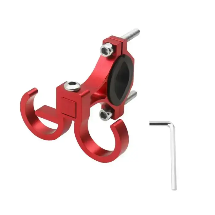 Hook for shopping with two loops for bike / scooter aluminum FS366 red