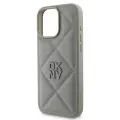 DKNY PU Leather Quilted Stack Logo Case for iPhone 16 Pro Max Grey — Foto 3