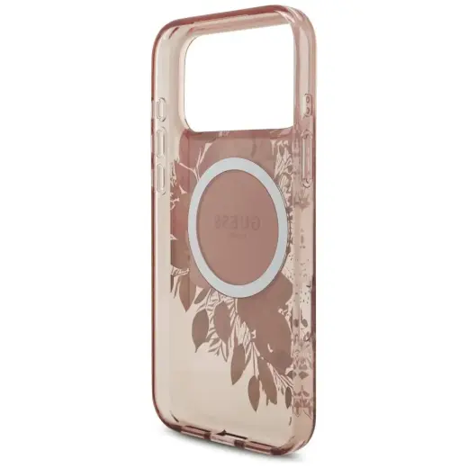 Guess IML Flowers Strap MagSafe Case for iPhone 17 Pro Max Pink Фото num