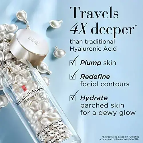 Elizabeth Arden Ceramide Hyaluronic Acid Plumping with a Twist Set - 60 Capsules Cream Cleanser 50ml, Day Cream 15ml 65ml Photo