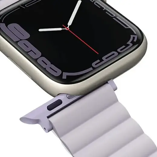 UNIQ pasek Revix Apple Watch Series 4|5|6|7|8|SE|SE2|Ultra 42|44|45|49mm. Reversible Magnetic lilak-biały|lilac-white Foto 6