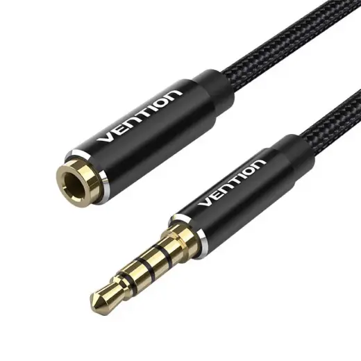 TRRS 3.5mm Male to 3.5mm Female Audio Extender 1m Vention BHCBF Black Photo