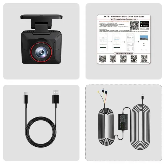 AKEEYO P1 car camera video recorder FullHD 30fps - black Фото num