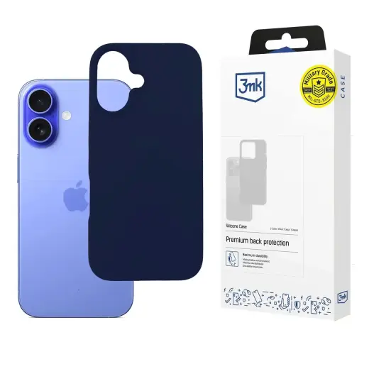 3MK Silicone Case iPhone 16 Plus 6.7" dark navy