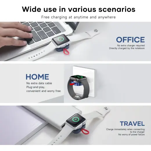 Rock Induction charger W26 - Type C - for Apple Watch 2,5W white Foto 5