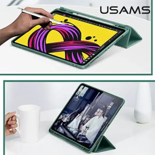 USAMS Etui Winto iPad Air 10.9" 2020 ciemny zielony|dark green IP109YT04 (US-BH654) Smart Cover Foto 3