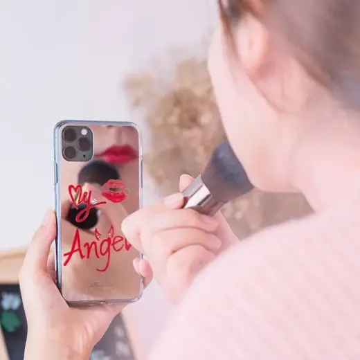 Kingxbar Angel mirror case decorated with original Swarovski crystals iPhone 11 Pro Max transparent Photo