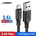 Mikro USB kabelis UGREEN QC 3.0 2.4A 1m (balts) Foto 2
