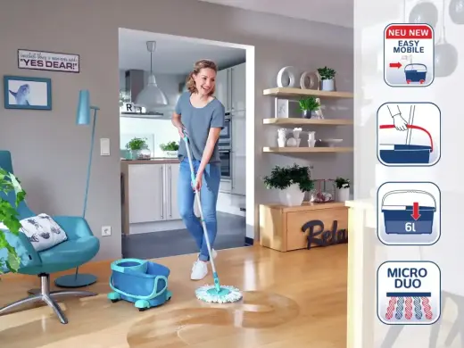 LEIFHEIT Floor Cleaning Set Clean Twist Disc Mop Ergo Mobile Photo