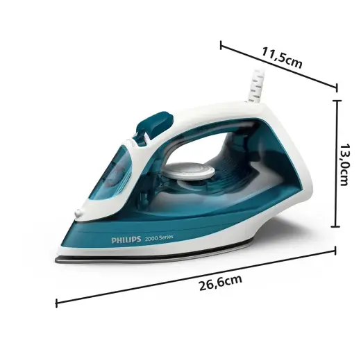 PHILIPS 2000 sērijas Tvaika gludeklis, 2000W, zils Photo