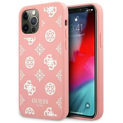 Guess GUHCP12LLSPEWPI iPhone 12 Pro Max 6,7" różowy|pink hard case Peony Collection Фото num
