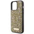 Guess Rhinestone Metal Logo case for iPhone 15 Pro - yellow Фото num