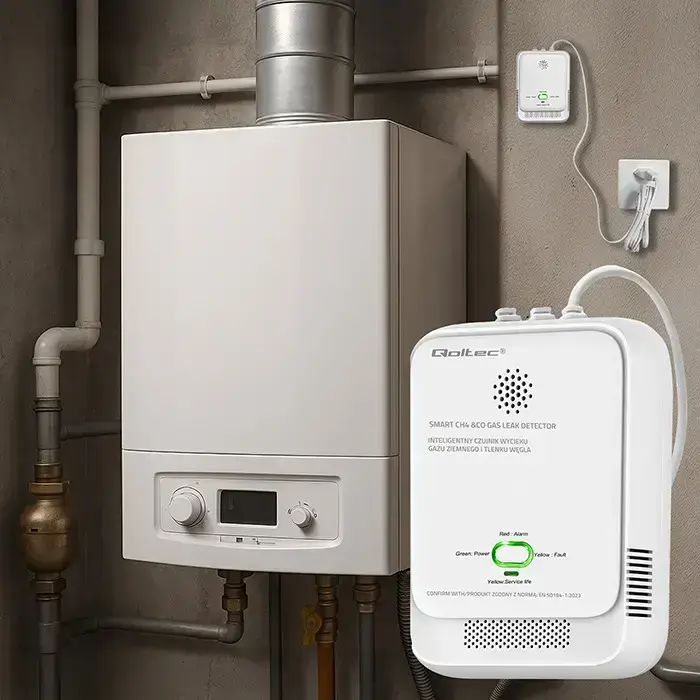 Qoltec Certified wireless Gas Leak (CH4) and Carbon monoxide (CO) detector | alarm 85dB | LED Foto 7