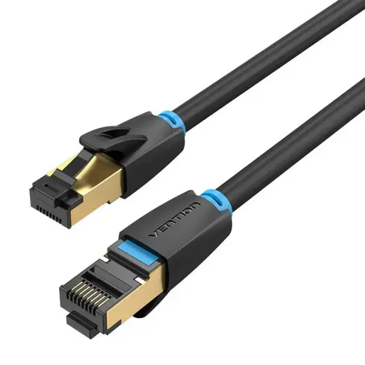 Network Cable CAT8 SFTP Vention IKABF RJ45 Ethernet 40Gbps 1m Black Фото num