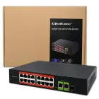 Qoltec Fast Ethernet PoE SWITCH | 16x RJ45 10/100 Mb/s |  2x RJ45 Uplink 1000 Mb/s | 1x SFP 1000 Mb/s Foto 12