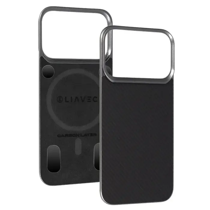 Liavec Carbon Layer phone case with MagSafe support for iPhone 17 Pro black