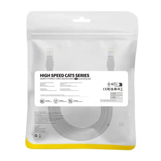 Baseus Ethernet CAT5, 5m network cable (black) Photo