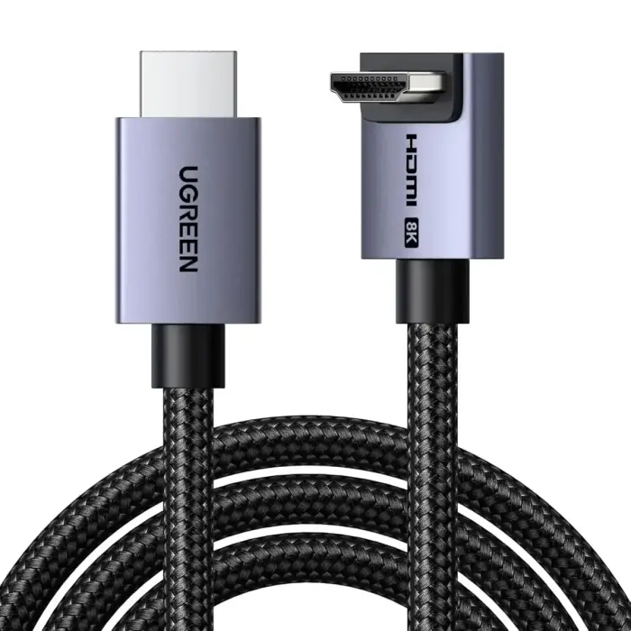 HDMI-HDMI kabelis (leņķveida) 1 m (HDMI 2.1 8K@60Hz 48 Gbps) melns HD188 UGREEN