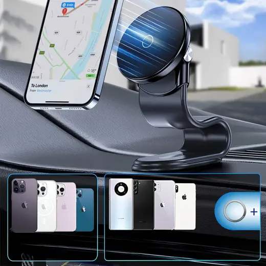 Wozinsky WCZ2Y2S Magnetic Car Holder with 15W MagSafe Inductive Charger for Car Cockpit - Black Фото num