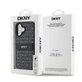 DKNY PU Leather Repeat Pattern Tonal Stripe Case for iPhone 16 Plus Black — Foto 5
