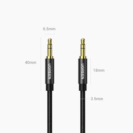 UGREEN AV112 Mini jack cable 3.5mm AUX 2m (black) Photo