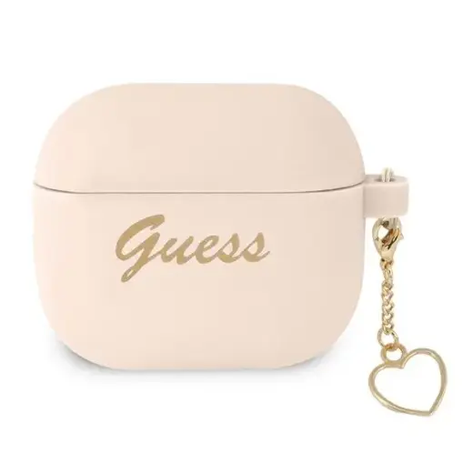 Guess GUA3LSCHSP AirPods 3 cover różowy|pink Silicone Charm Heart Collection Foto 1