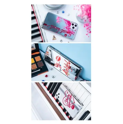 Kingxbar Angel mirror case decorated with original Swarovski crystals iPhone 11 Pro Max transparent Photo