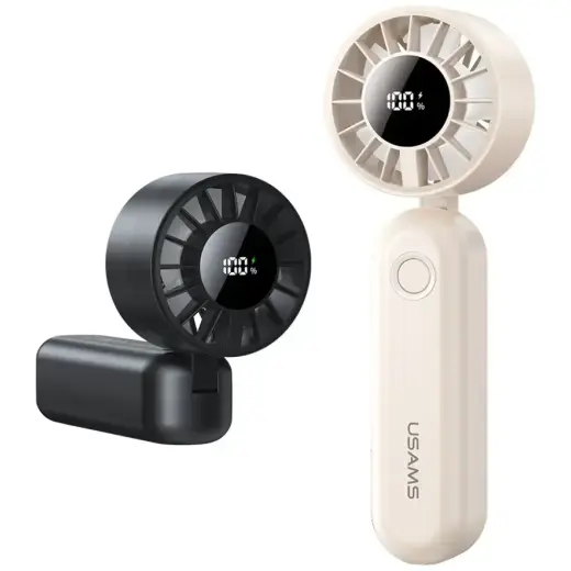 Hand fan USAMS Mini ZB352 1200mAh folding black Foto 2