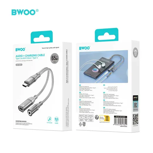 BWOO 2 in 1 Adapter Lightning | Type C to 3.5MM Jack BZ67 Foto 5
