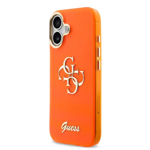 Guess IML 4G Script Metal Logo Case for iPhone 17 Orange