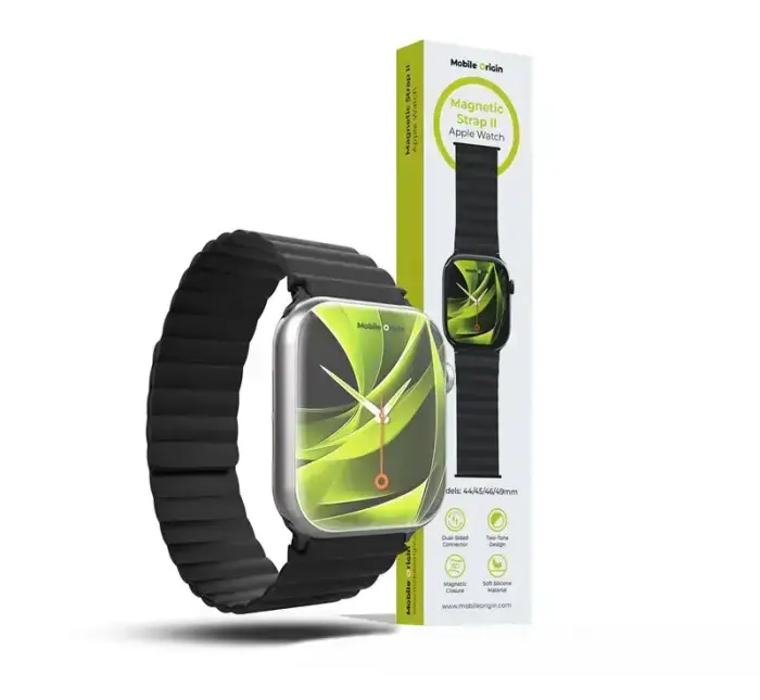 Mobile Origin Magnetic Watch Strap II, black/black - Apple Watch 49mm/46mm/45mm/44mm