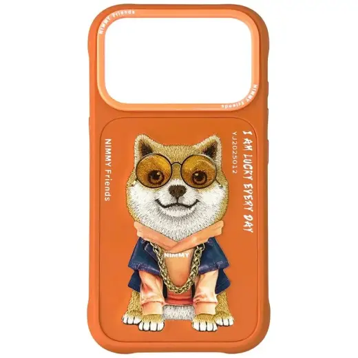 Etui Nimmy Glasses Cool Dog do iPhone 17  Pro Max pomarańczowy