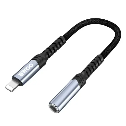 BWOO Adapter AUX 3.5mm - Lightning Black BZ48 Photo