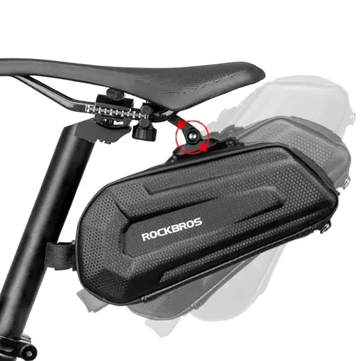 Rockbros B69 bicycle saddle bag 1.7l with easy release system - black Фото num