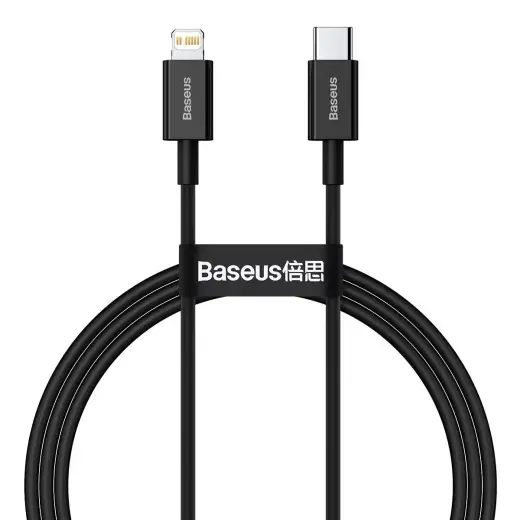 Baseus Superior Series datu pārraides un uzlādes vads | USB-C uz Lightning | 20W | 1m | melns Foto 2
