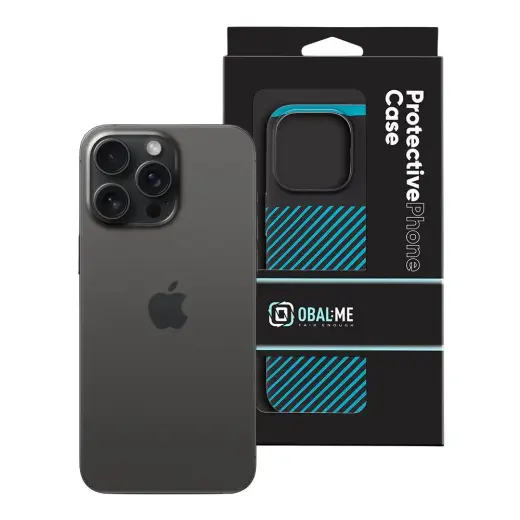OBAL:ME Flossy Stripes Cover for Apple iPhone 15 Pro Max Black|Teal Photo