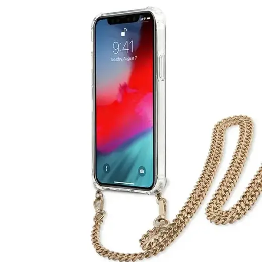 Guess Leopard telefona maciņš priekš iPhone 12 Pro Max zelta siksna Foto 5