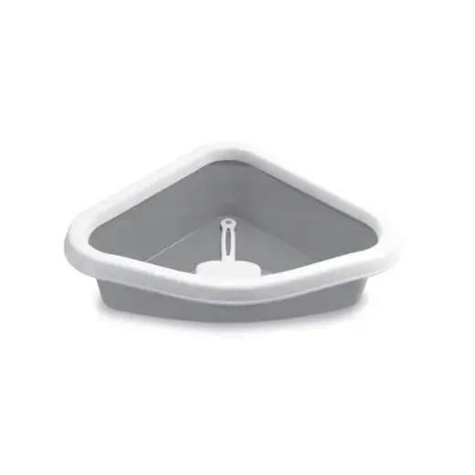 Уголок для кошачьего туалета Sprint Corner 56x40x14см белый|серый Фото num