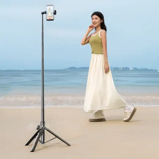 Selfie stick Wozinsky WRZP1 with automatically extendable legs, tripod function, 1.7m - black Фото num